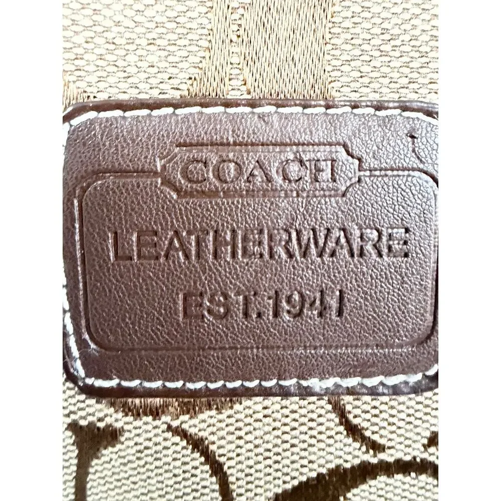Coach 2004 Signature Jacquard Genuine Fur Trim Tote Bag Y2K